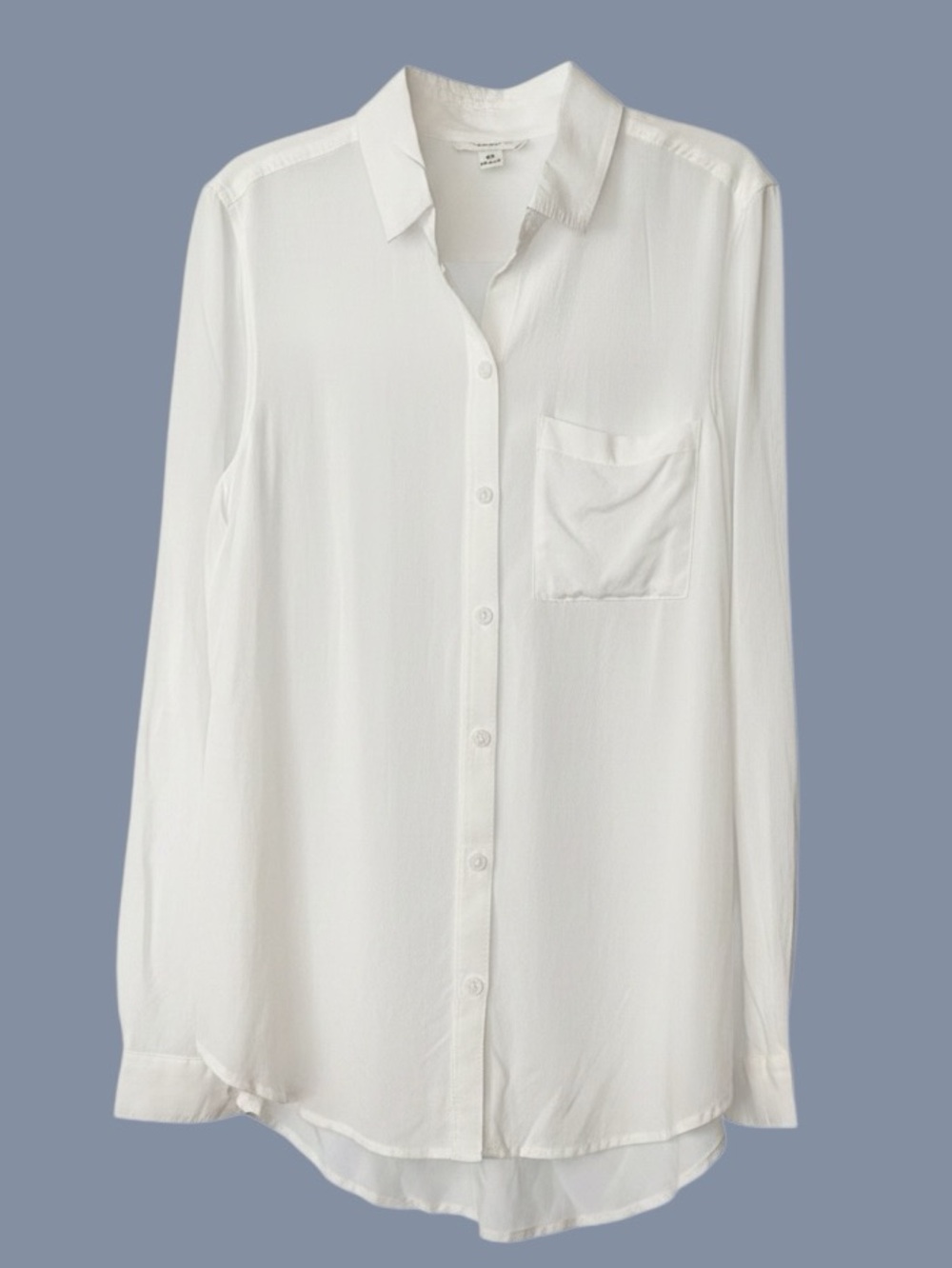 beachlunchlounge Size S White Button Down Arya Pocket Long Sleeve Shirt - Picture 2 of 9